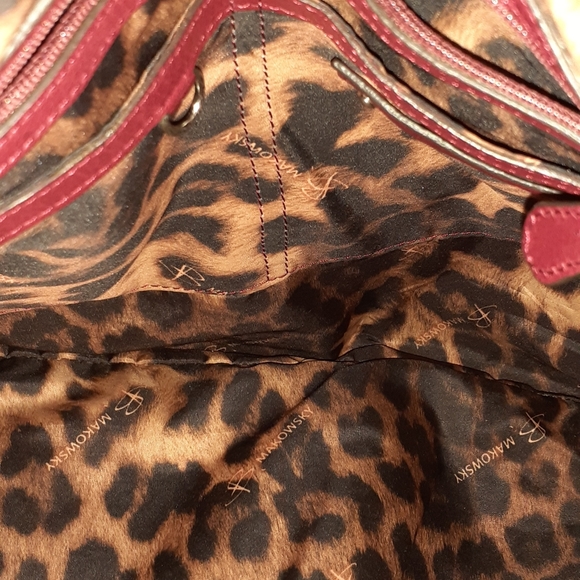 B MAKOWSKY Shoulder Tote Bag Purse Soft Leather XL. RED - Picture 11 of 14